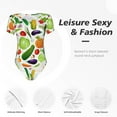 thumbnail image 6 of Daiia Vegetables2 print Women's Crew Neck Short Sleeve Bodysuit Fashion Tops Fit Casual Basic Extender Bodysuit-XX-Large, 6 of 9
