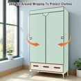 thumbnail image 3 of Durable Clothes Storage, Non-Woven Fabric Portable Closet Hanging Closet Organizers and Storage, Easy to Assemble, Includes 3 Storage Drawers, Ideal for Rentals, Dorms, Bedrooms, Beige, 3 of 12