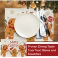 thumbnail image 4 of Merry Christmas Gingerbread Man Placemats Set of 4, Xmas Peppermint Candy Snowflake Farmhouse Dining Table Place Mats, Winter Holiday Seasonal Kitchen Decor Party Home Decoration 12 x 18 Inch, 4 of 5