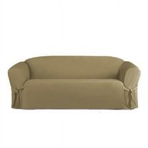 Linen Store Microsuede Slipcover Furniture Protector Cover, Perfect for Pets, Taupe, Sofa