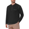 thumbnail image 5 of INSPIRE CHIC Men's Henley Shirts Long Sleeve Chest Pocket Casual Basic Tee Shirt 2XL Black, 5 of 6