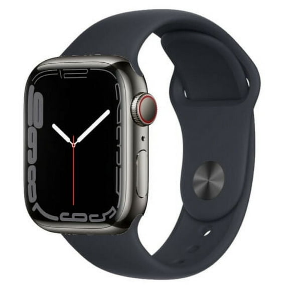 Pre-Owned Apple Watch Series 7 GPS   Cellular 45mm Graphite Stainless Steel Black Sport Band - Good