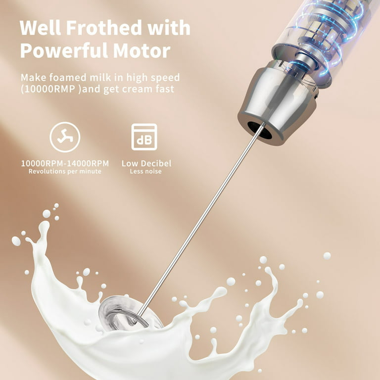 Portable Rechargeable Electric Milk Frother High Speeds Drink