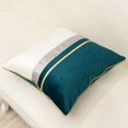 thumbnail image 3 of 1 pc White Gold Striped Velvet Pillowcase (Turquoise, 18 x 18 inches), 3 of 5