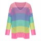 thumbnail image 5 of Puntoco-suéter informal liso de manga larga para mujer, jersey de punto grueso con cuello en V, abrigo, liquidación de Navidad Puntoco Puntoco-4309, 5 of 6