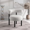 thumbnail image 2 of Meridian Furniture Bordeaux Cream Boucle Fabric Accent Chair, 2 of 32