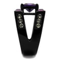 thumbnail image 4 of IP Black(Ion Plating) Stainless Steel Ring with AAA Grade CZ in Amethyst for Women Style TK1072J, 4 of 4