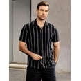 thumbnail image 3 of Camisa VATPAVE vintage a rayas de manga corta negra XL, 3 of 6