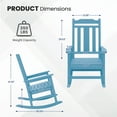 thumbnail image 2 of LOYALICE Outdoor High Back Porch Rocking Chair Set of 4,HDPE Oversized Adirondack Slat Rocker Chairs for Patio,Garden,Lawn,Balcony,Light Blue, 2 of 8
