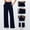 Dark Blue(Womens Pants), variant on ZHYou Yoga Pants for Women Kint Texture Stretch High Waist Straight Leg Baggy Fit Pull On Trousers,Blue,Size L