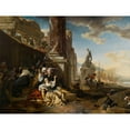 thumbnail image 2 of Jan Weenix 18x15 Black Ornate Wood Framed Double Matted Museum Art Print Titled - The Pleasure Game (1667), 2 of 5