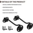 thumbnail image 3 of 2Pcs Cabin Hook Gate Hook Lock,100mm Stainless Steel Heavy Duty Gate Latch, Hook and Eye Latch for Garage,Door,Window(4Inch), 3 of 5
