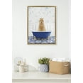thumbnail image 5 of Kate and Laurel Sylvie Alpaca In Eclectic Blue Bath Framed Canvas Wall Art by Amy Peterson Art Studio, 18x24 Gold, Adorable Animal Art Bathroom Wall Décor, 5 of 6