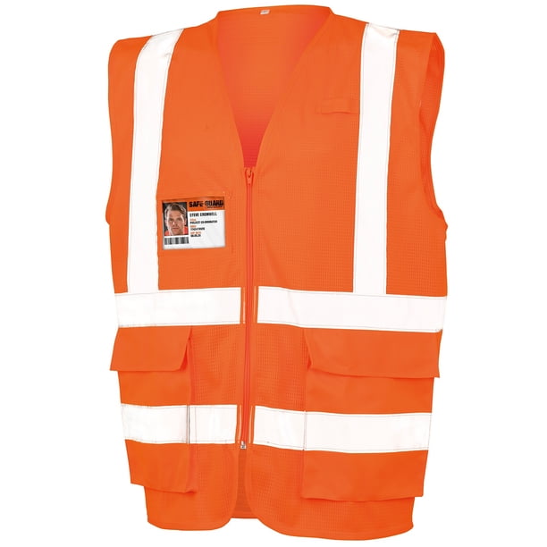 SAFE-GUARD by Result - Chaleco de Seguridad Executive para Adultos Unisex (Naranja Fluorescente)