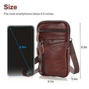 TSV Crossbody Cell Phone Bag, PU Leather Belt Bag Purse Pouch with Belt Clip, Phone Holster Case Fit for iPhone, Samsung