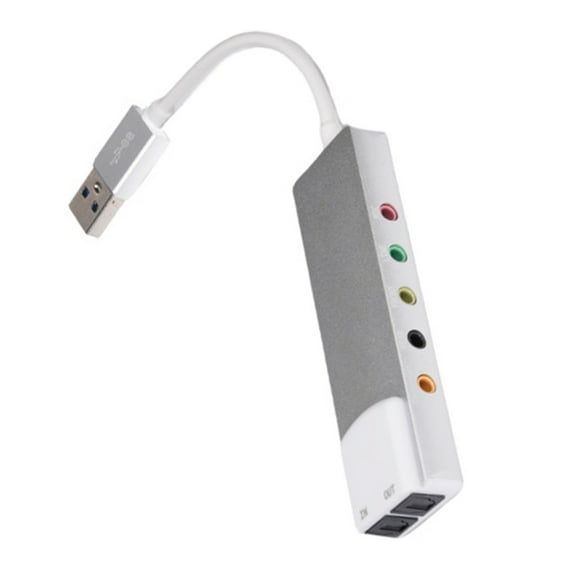 COOLHOOD USB External Sound Card with SPDIF Digital Sound for 5.1 & 7.1 Surround Sound Systems, Aluminum Body
