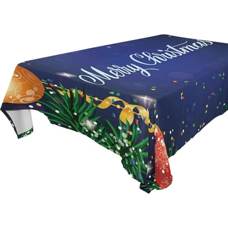 

Hidove Christmas Balls Tablecloth Waterproof Washable Polyester Square Table Cover Durable Tablecloth for Kitchen Dining Table Party Decor (60 X 60 Inch)