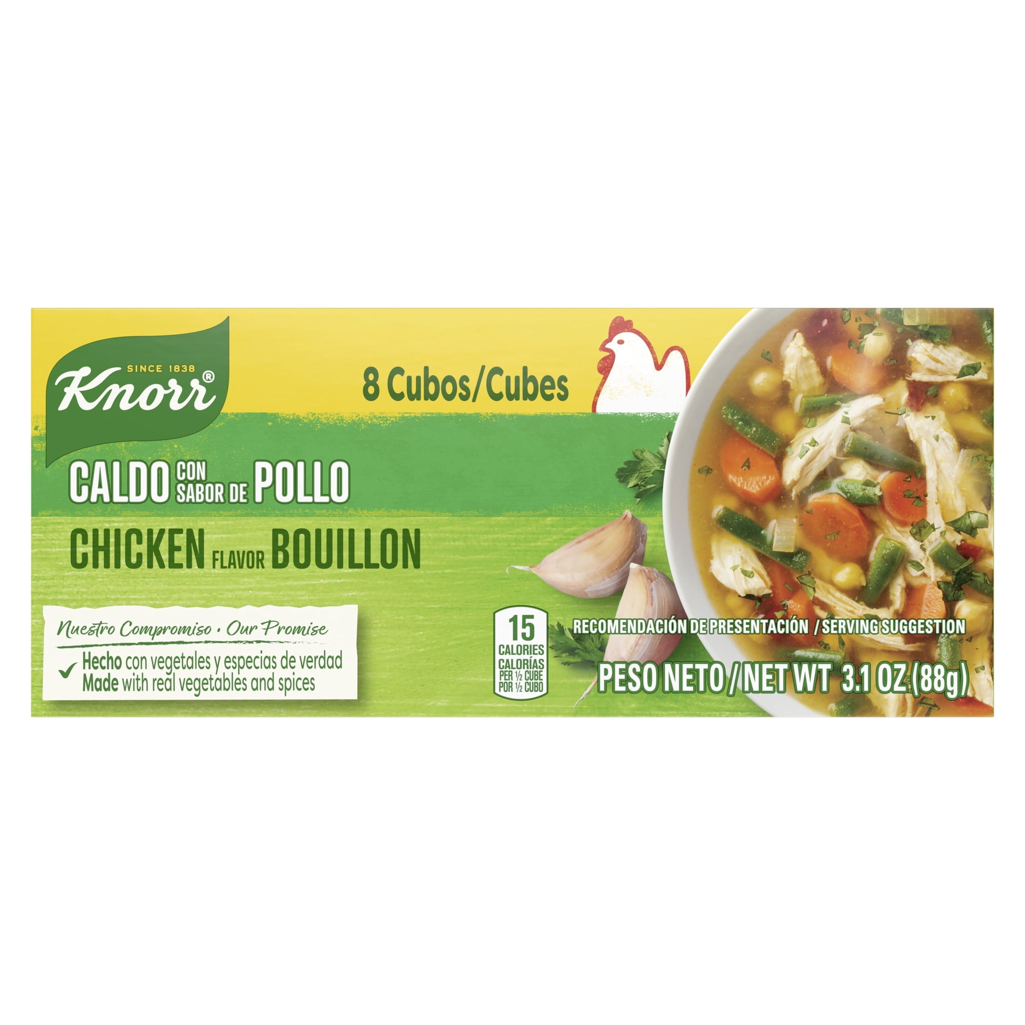 Knorr Chicken Flavor Bouillon Cubes, 3.1 oz, 8 Pack Box