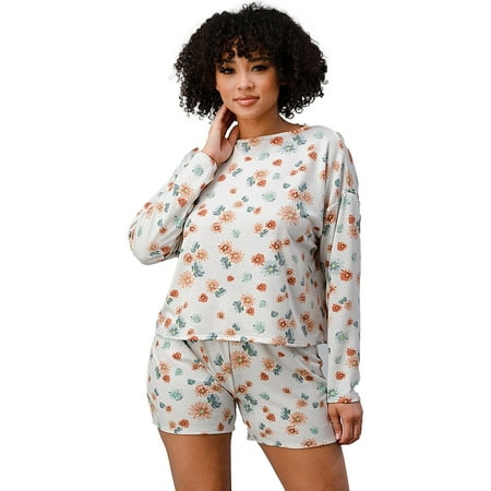 

French Terry Daisy Floral Short PJ Pajama Set