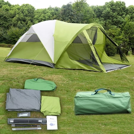 6 Person 2 Room Waterproof Camping Tent Double Layer Family Outdoor Hiking