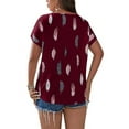 thumbnail image 3 of Gvmfive Womens Plus Size Short Sleeve Printed Round Neck Tops Blouse, 3 of 4
