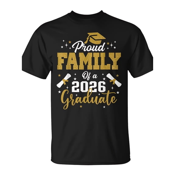 Family 2026 Graduation Proud Family Of A 2026 Graduate T-Shirt - Seseable Same style for men and women 2026 summer short-sleeved printed T-shirt 180G