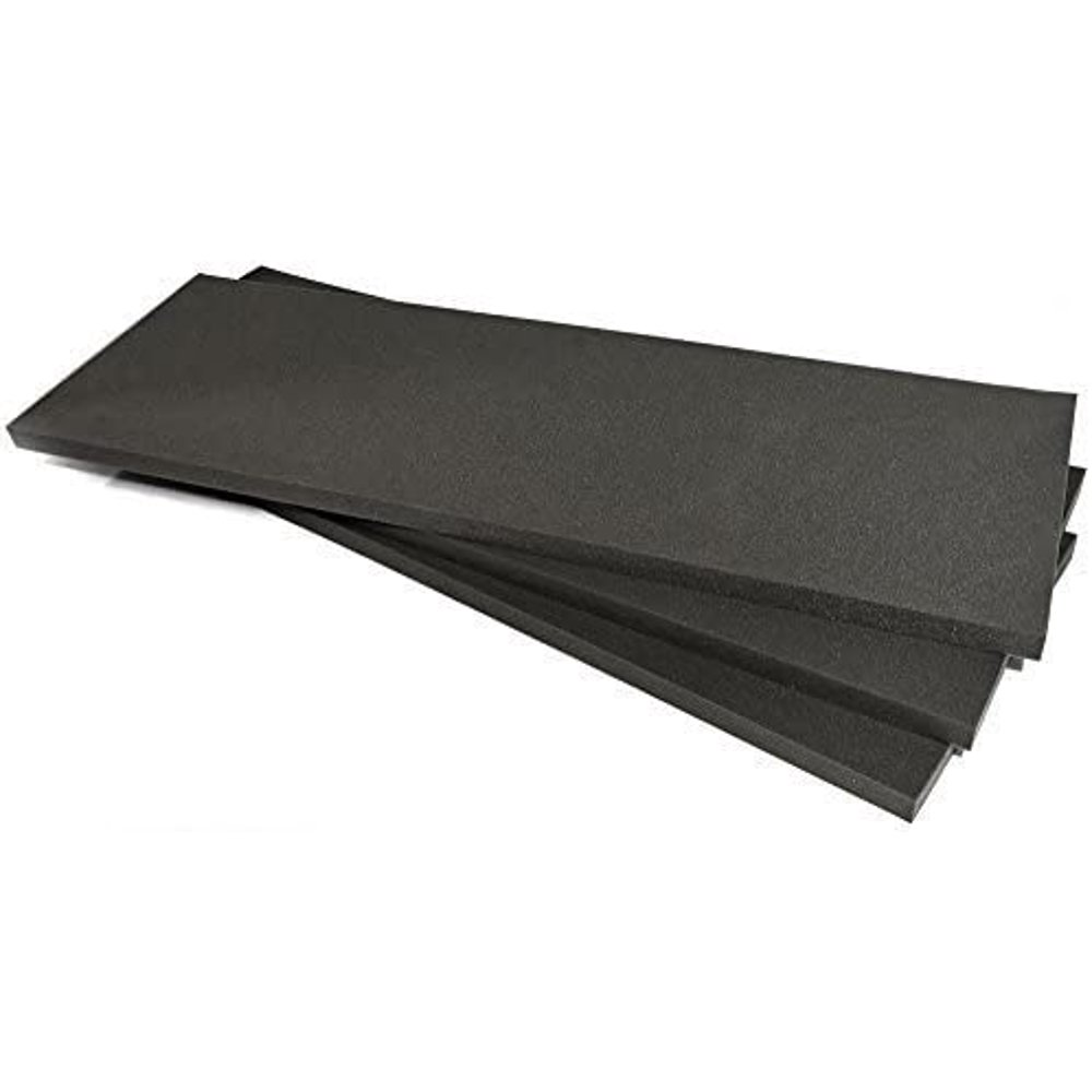 2 x 24 x 72 Polyurethane Charcoal Foam Padding Packing Foam (Pack of 3