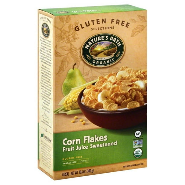 Natures Path Fruit Juice Sweetened Corn Flakes Cereal, 10.6 Oz (Pack of