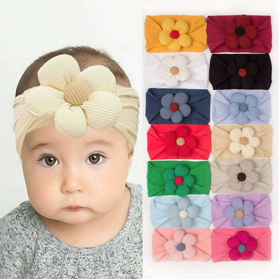 Yoyauz Baby Flower Headband, Nylon Baby Girl Headband Soft Headband Baby Girl Accessory for Newborn Toddlers