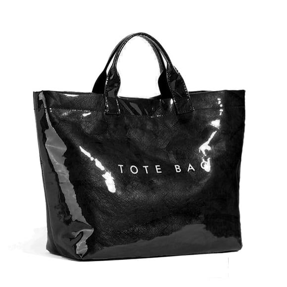 Bolso KAMEILONG para mujer, tamaño grande, estampado de letras de PVC, color negro