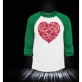 thumbnail image 2 of Shop4Ever Men's Red Heart Love Cloud Valentine's Day Raglan Baseball Shirt Medium White/Blue, 2 of 4