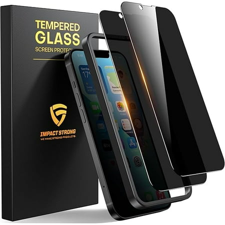 lulufa Privacy Glass Screen Protector for iPhone 16e/iPhone 14/iPhone 13/13 Pro [6.1 Inch] Anti-Scratch Tempered Glass Screen Protectors [Easy Install Kit] [9H Hardness] Case Friendly - 2 Pack