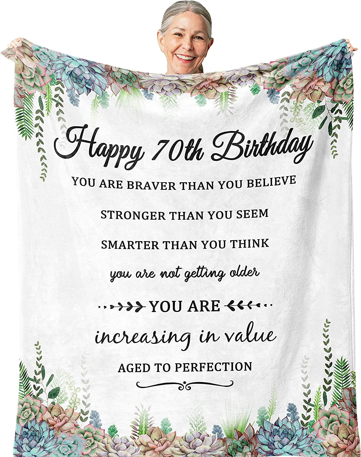 70th Birthday Gifts for Women Blanket, Happy 70 Birthday Gifts for Mom or  Wife, Best Gifts for 70 Year Old Woman, 1952 Birthday Gift Ideas for Women,  Ultra-Soft Flannel Throw Blanket 60