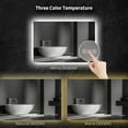 thumbnail image 6 of Wall Mounted Rectangle Led Bathoom Vanity Mirror Dimmable Frameless Backlit Lighted Wall Mirror With Anti-fog and Memory Function, 6 of 7