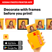 طابعة صور محمولة KODAK Mini 3 Retro 4PASS ( 3x3 بوصة ) + 8 أوراق ، أسود