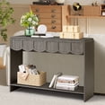thumbnail image 5 of PHOYAL Console Table Sofa Table with 2 Drawer and Open Storage Shelves, Modern Entryway Table for Living Room Hallway Bedroom, Gray, 5 of 8