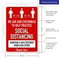 thumbnail image 3 of Social Distancing Sign, Customers Please Maintain Social Distancing, 10x14 Aluminum, 3 of 8