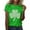 Green 6, variant on St Patricks Day Shirts for Women 2025 Glitter Shamrock Print Short Sleeve Tops Casual Crewneck Green Tshirt