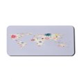 thumbnail image 1 of Floral World Map Computer Mouse Pad, Retro Style Map with Pastel Toned Blossoms Kids Girls Atlas Illustration, Rectangle Non-Slip Rubber Mousepad X-Large, 35" x 15", Cream Lilac, by Ambesonne, 1 of 2