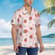 thumbnail image 3 of Balery Strawberry Floral Camisas hawaianas de manga corta para hombre, camisas playeras de corte holgado, camisas de vacaciones con botones,XX-Large, 3 of 7