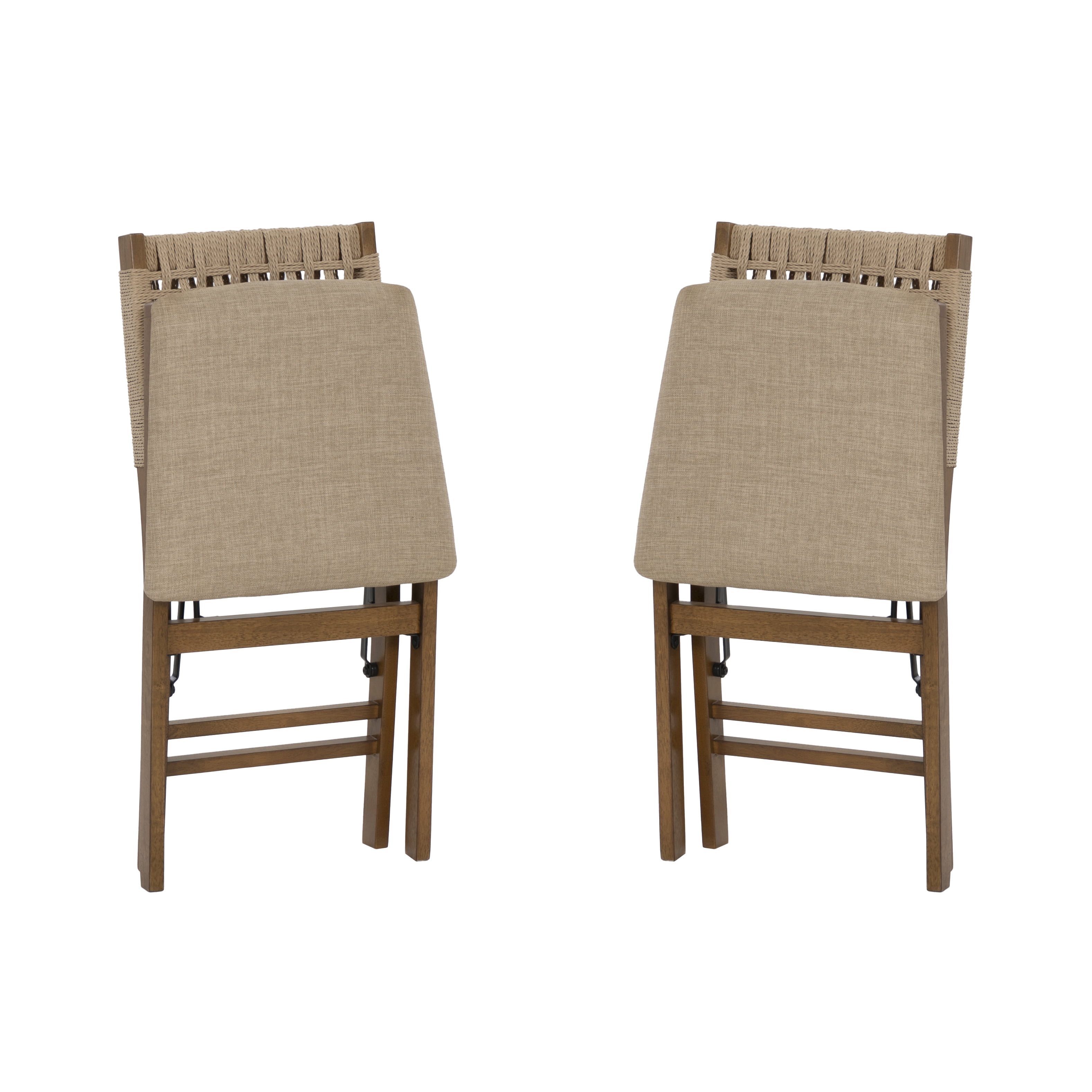 Linon Foster Woven Back Folding Dining Chair, Set of 2, Natural