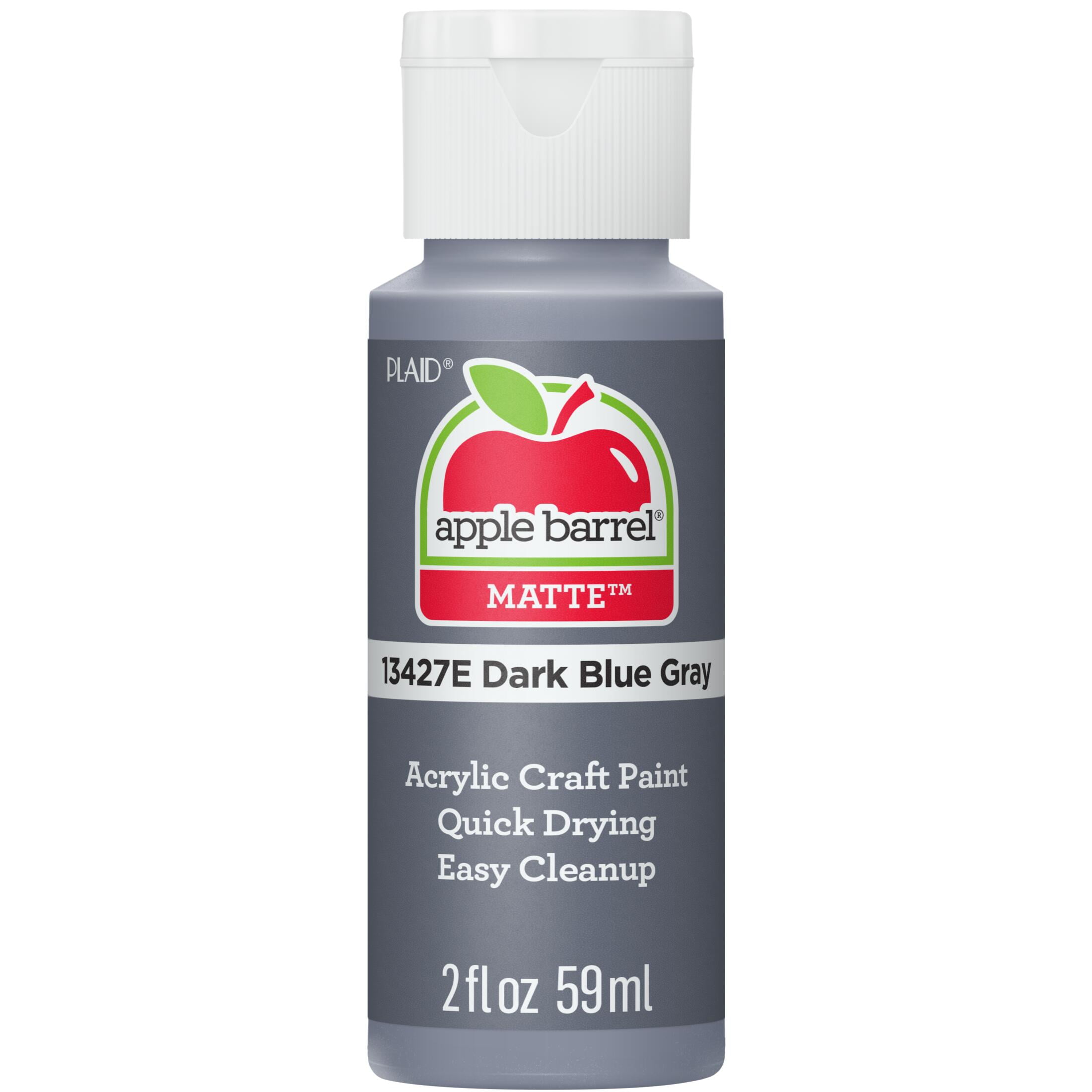(6 pack) Apple Barrel Acrylic Craft Paint, Matte Finish, Dark Blue Gray, 2 fl oz