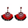 thumbnail image 3 of Pendientes de borla Yuyangstore bohemios para mujeres y niñas rojo, 3 of 8