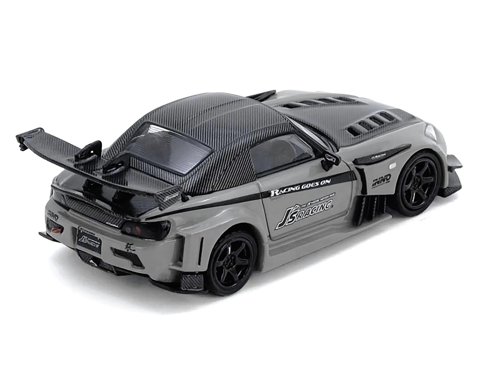 Honda S2000 RHD "J's Racing" Gray w/Carbon Hood & Top "Hong Kong Toycar Salon 2025" 1/64 Diecast Model Car by Inno Models