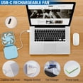 thumbnail image 5 of Cyeelves 57 in 3-Speed Foldable Hanging Neck Portable Handheld Fan, 5 of 7