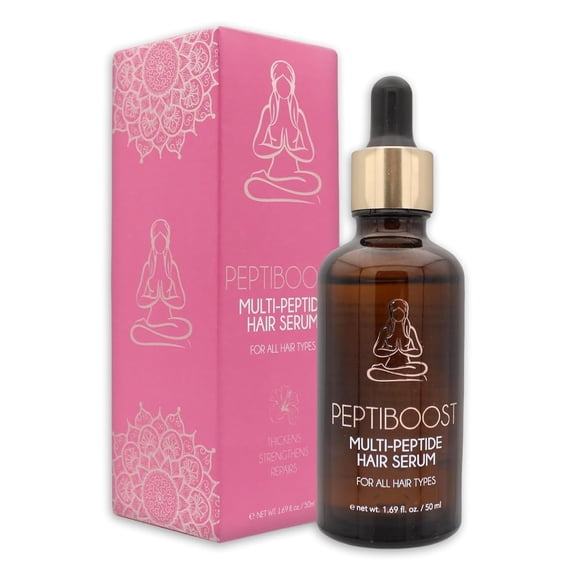 Karma Beauty PeptiBoost Multi Peptide Hair Serum for Hair Growth (50ml) | Lightweight Anti Frizz Hair Serum for Dry or Damaged Hair | Peptide Hair Growth Serum for Thicker, Fuller, Healthier Hair