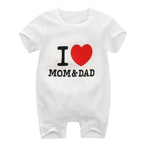 Maxcozy Baby Boy Girl Love Mom Dad Outfits Romper Newborn One Piece Clothes Walmart Com