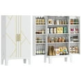 thumbnail image 1 of HOMCOM Kitchen Pantry Storage Cabinet w/ 4-tier Shelving, 8 Spice Racks, 1 of 10