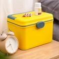 thumbnail image 4 of Medicine Storage Box Double-layered Multi Grid with Lock Design Large Capacity Rounded Edges Medical Organizer for Home Dorm Jikaix Orange, 4 of 5