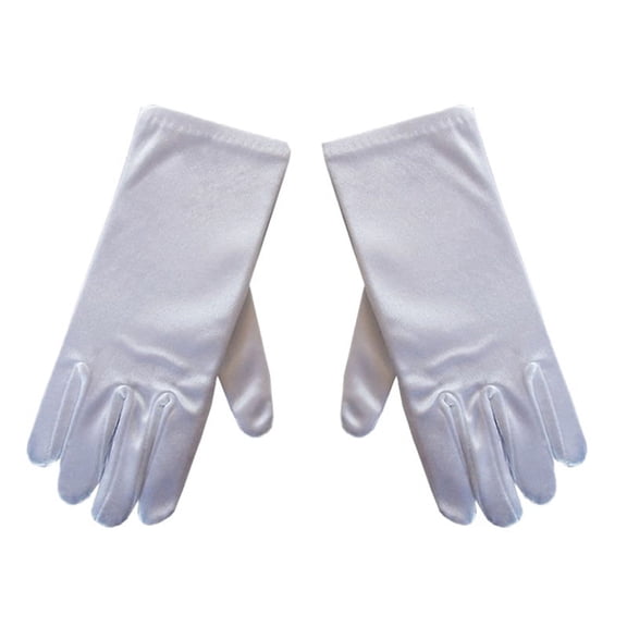 1Pair Kid Gloves White Short Satin Feel Hold Flower H0V5 & For 3-10 W4Z5 H3V4